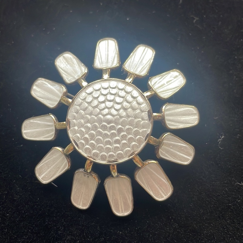 Flower Pin Sterling Silver & Enamel by Aksel Holmsen of Norway